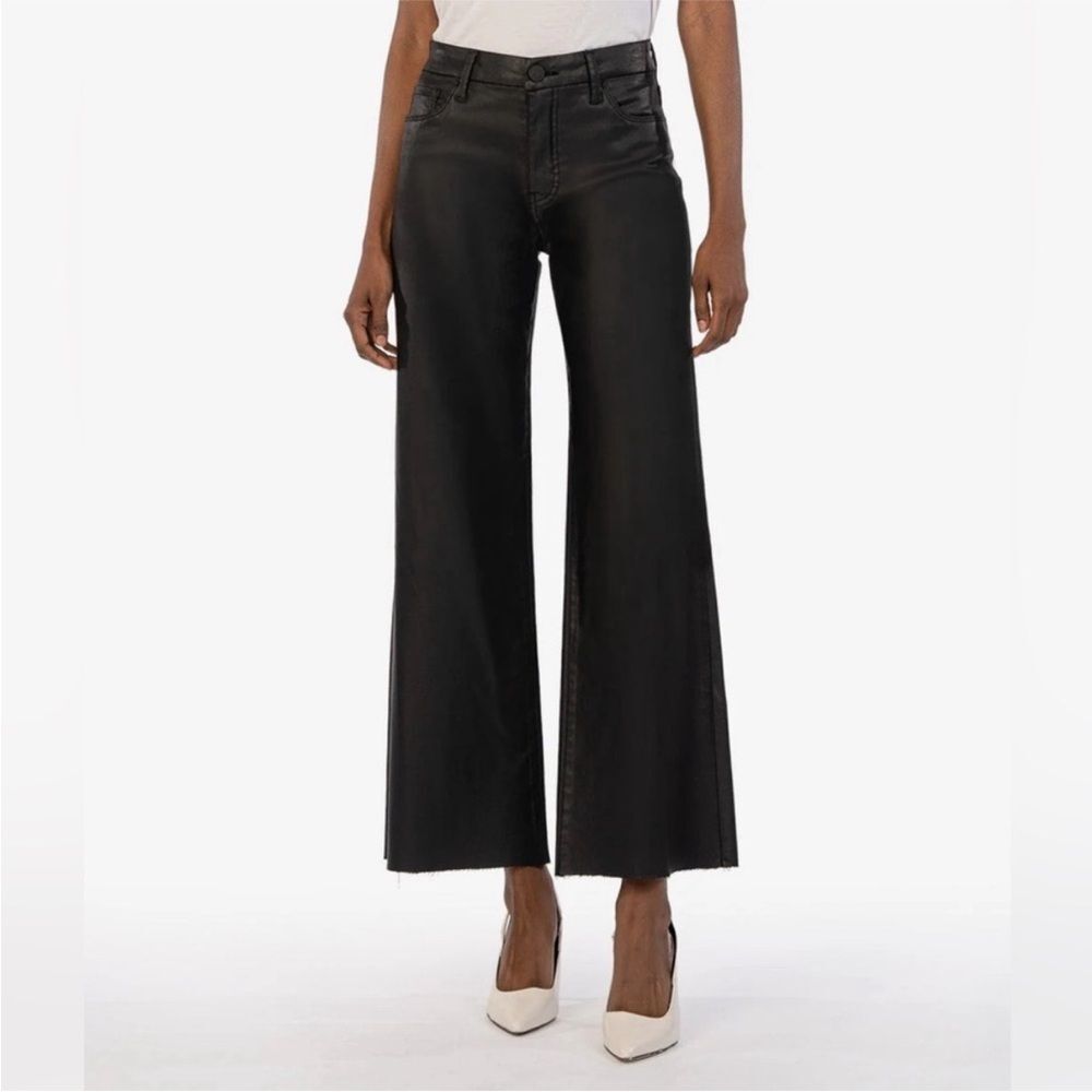 Kut from Kloth Meg Coated High Rise FAB AB Wide Leg Size 8 New